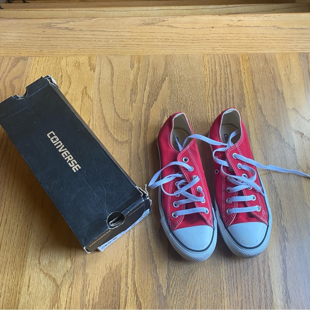Converse Red Low-Top All-Star Sneakers Size 8 Women’s